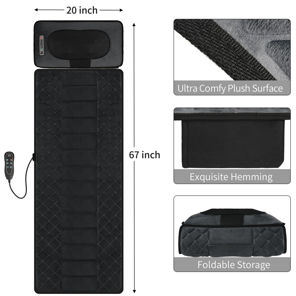 Full Body Massage Mat with Heat 10 Motors 9 Speeds 9 Modes L295248