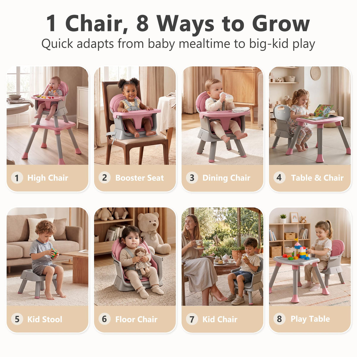 8 in 1 Baby High Chair K60604