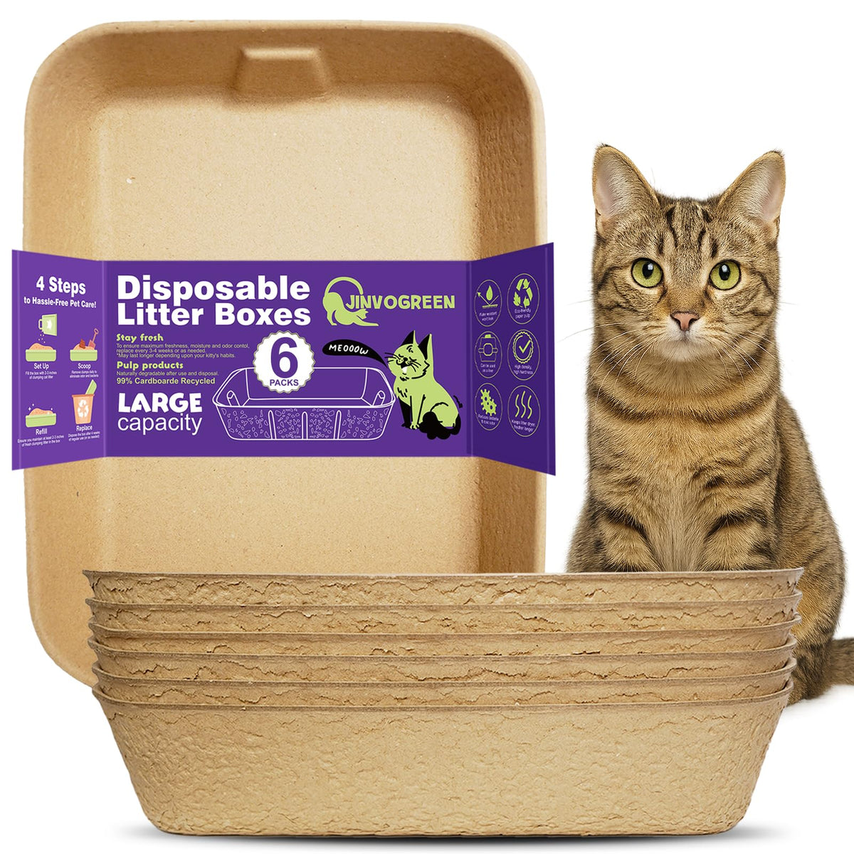 8 Pack Disposable Litter Boxes W22252