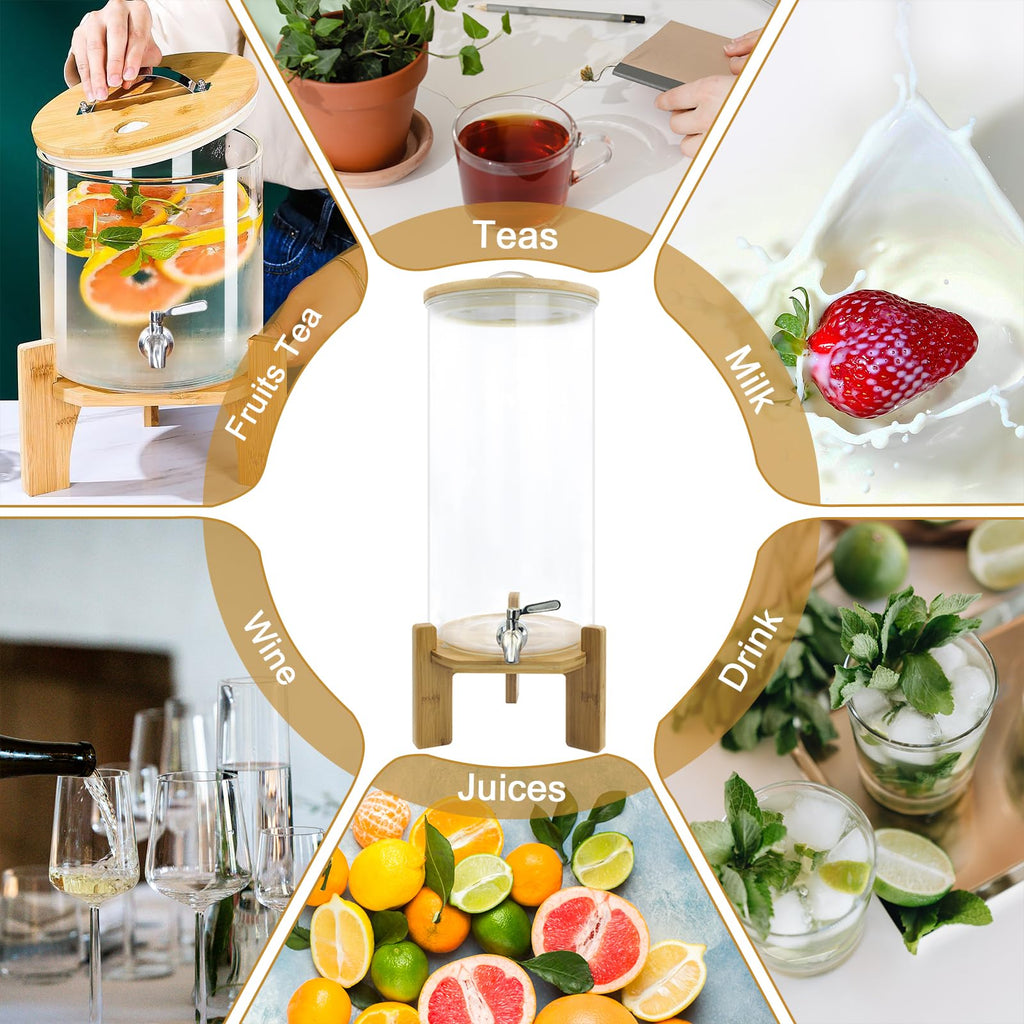 3 Gallon Glass Drink Dispenser with Spigot F709