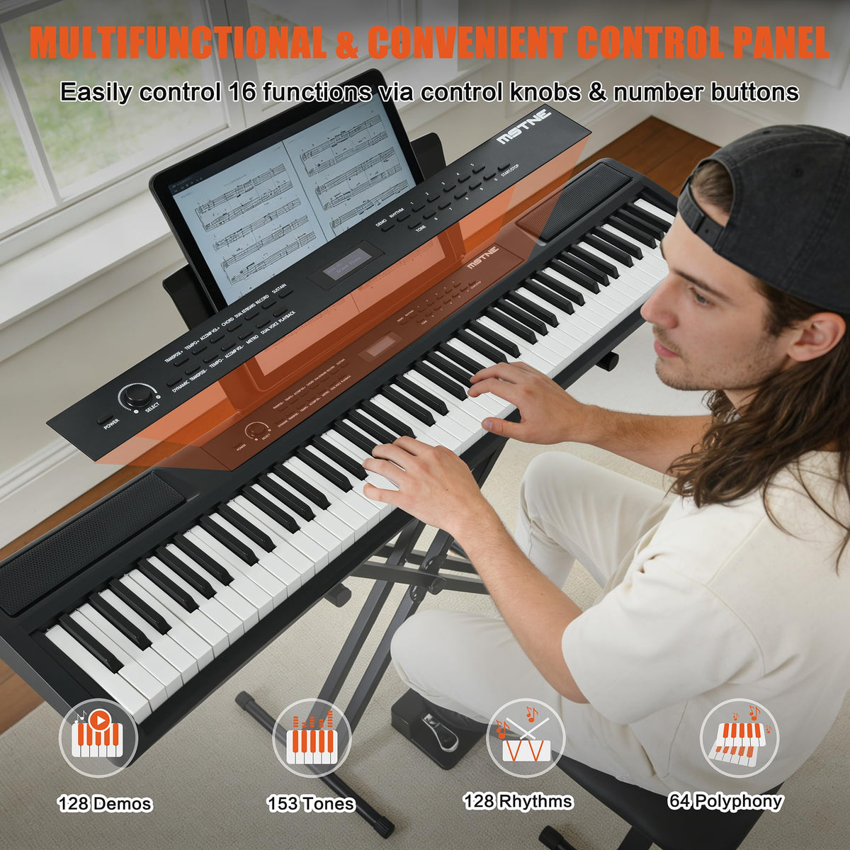 88 Key Weighted Digital Piano with Bench and 3 Pedal Unit O999