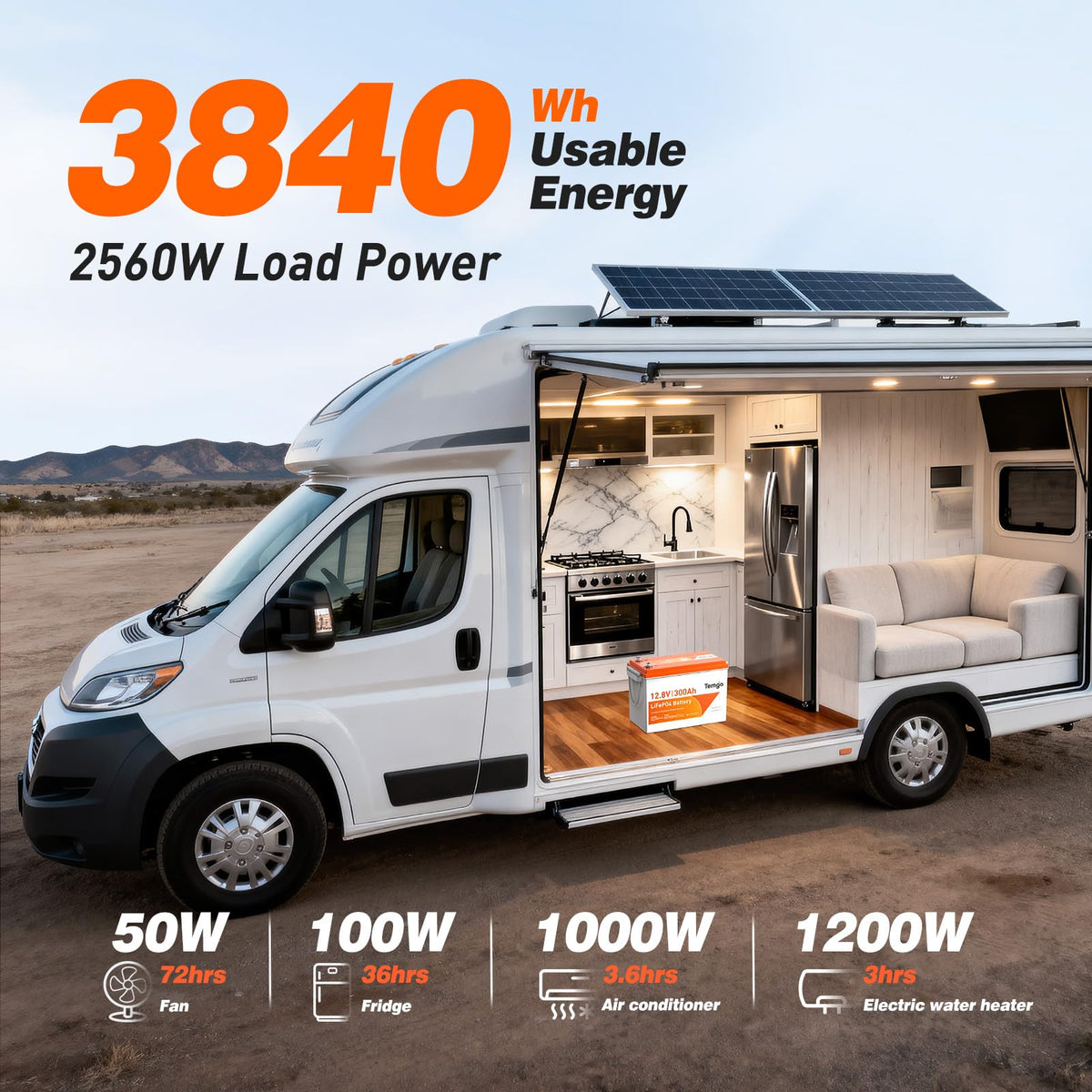 12V 300Ah LiFePO4 Lithium Battery Z543