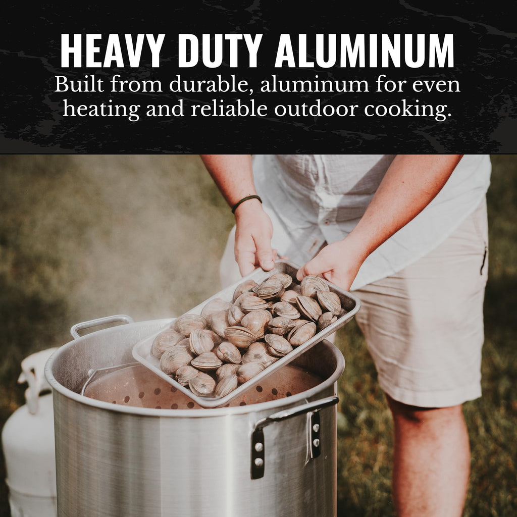 60Qt Aluminum Stock Pot with Strainer and Lid E457