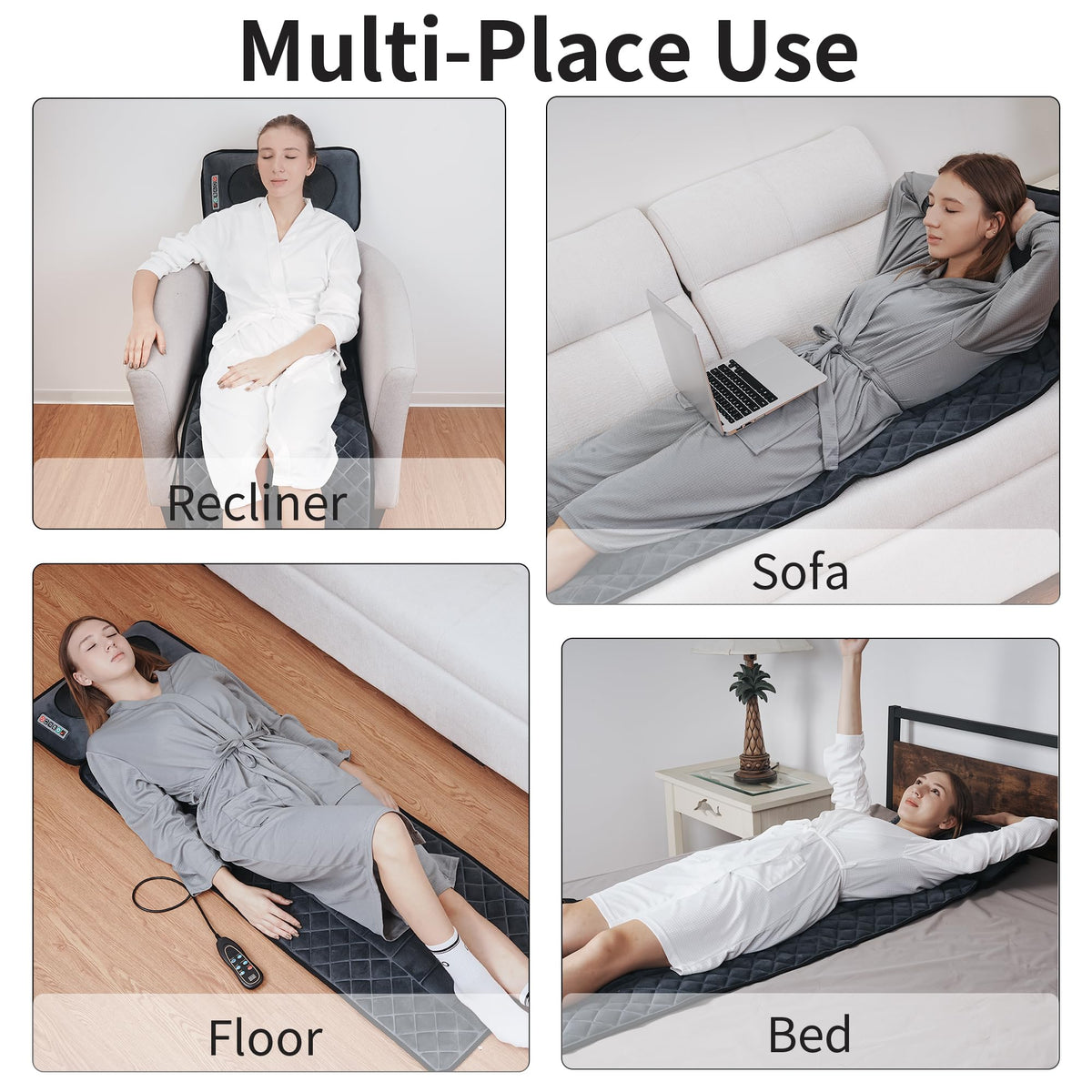 Full Body Massage Mat with Heat 10 Motors 9 Speeds 9 Modes L295248