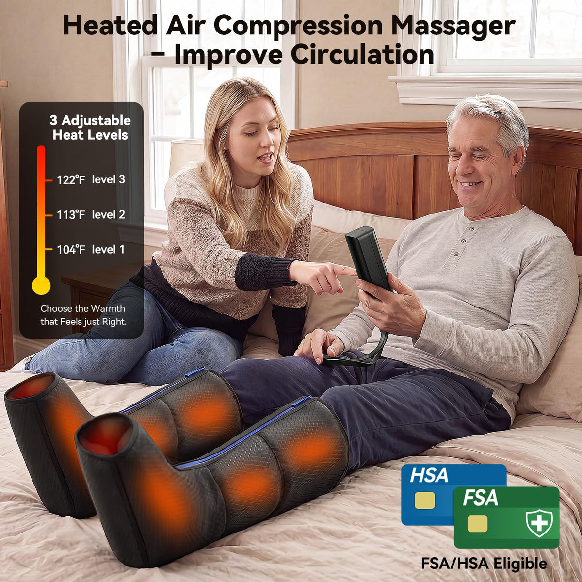 Leg Compression Massager with 3-Zone Heat C86068