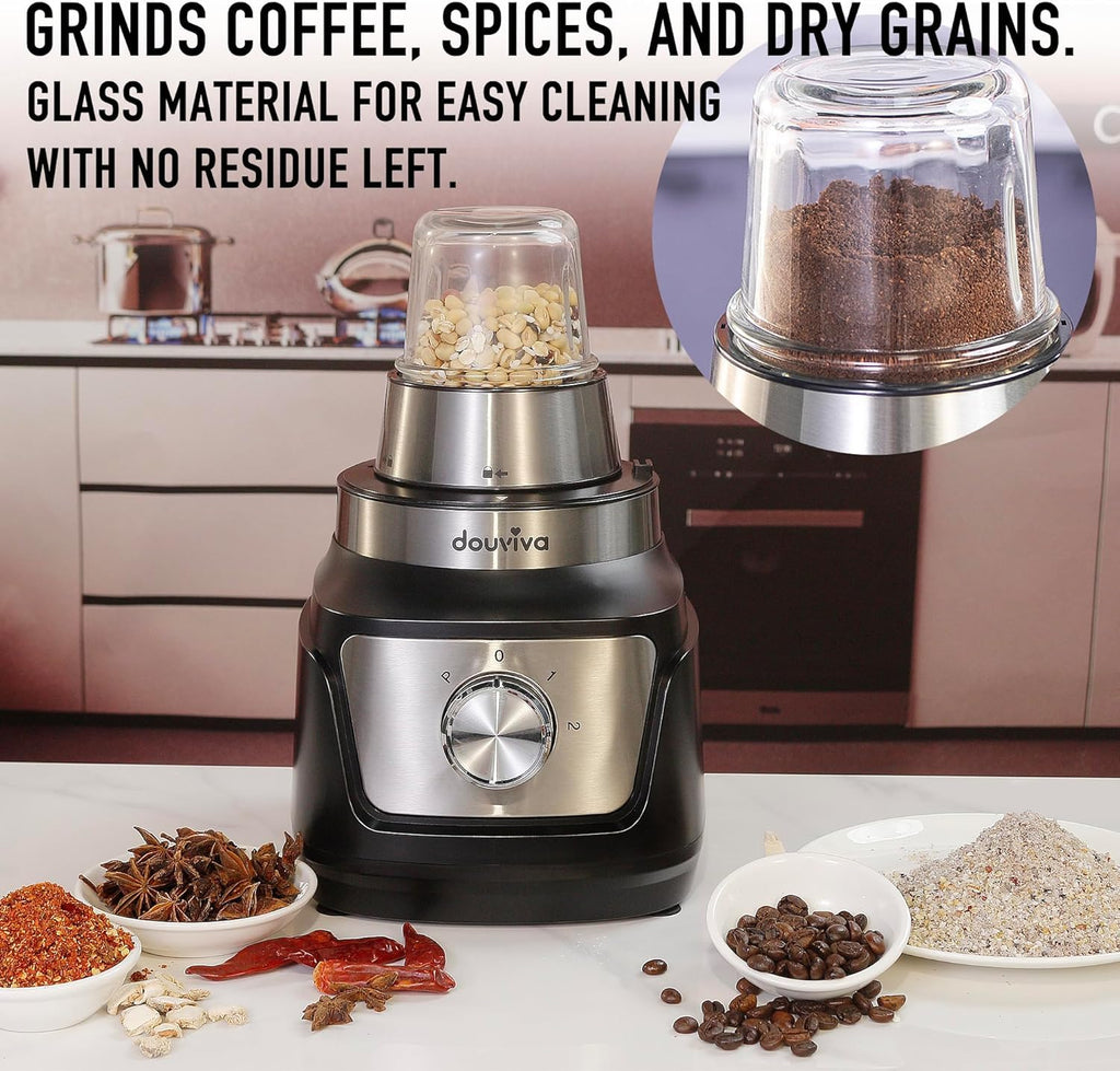 8-Cup Food Processor & Blender Combo, 1000W, Black N1659