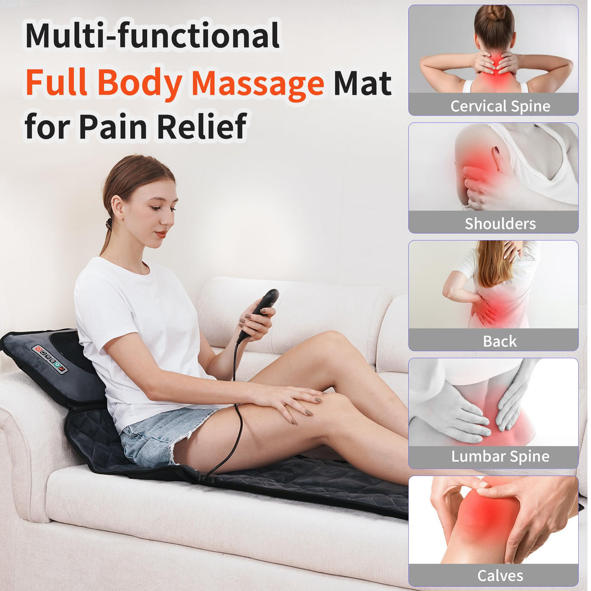 Full Body Massage Mat with Heat 10 Motors 9 Speeds 9 Modes L295248
