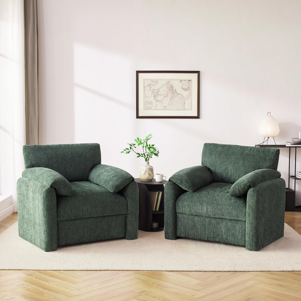 2 Pack Oversized Green Accent Chair J90520