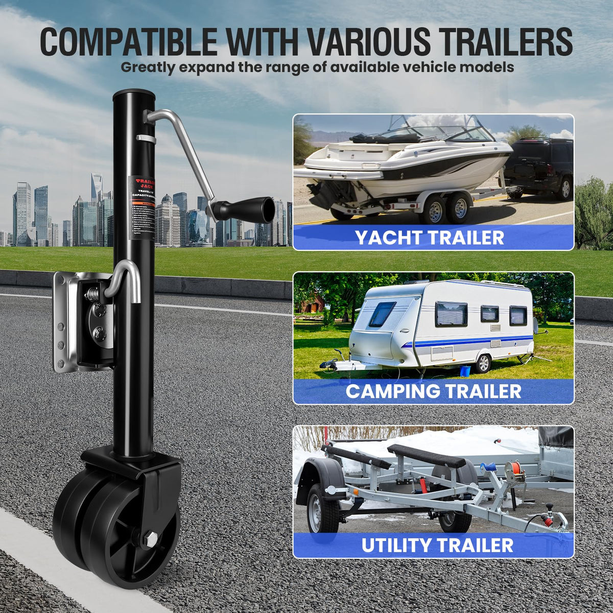 2000 lbs Dual Wheel Trailer Jack S89475